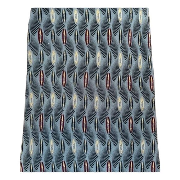 Vintage Bill Blass Black Label Silk Necktie Gray Peacock Feather Design - Picture 2 of 5